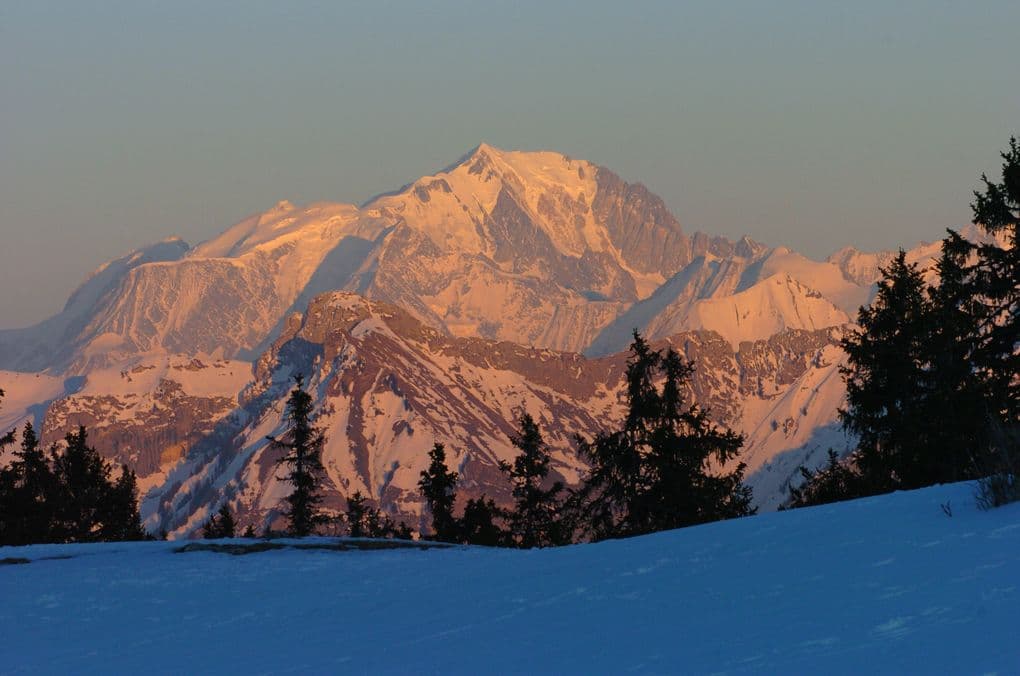 Montagne Neige Coucher De Soleil Séminaire Annecy